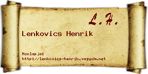 Lenkovics Henrik névjegykártya