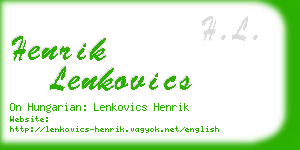 henrik lenkovics business card